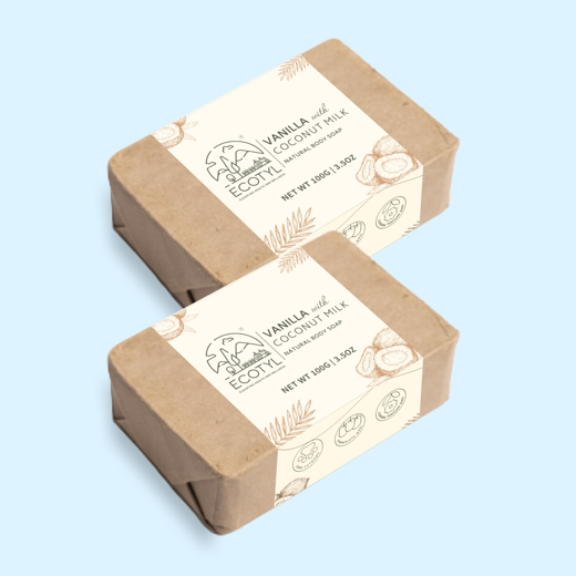 Eccotyl Coconut Milk Soap with Vanilla | 100% Natural | Nourishing & Hydrating | Set of 2