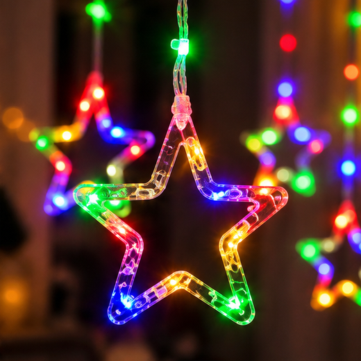 New 5+5 Crystal Star Multicolour Curtain Light ✨ - Image 4