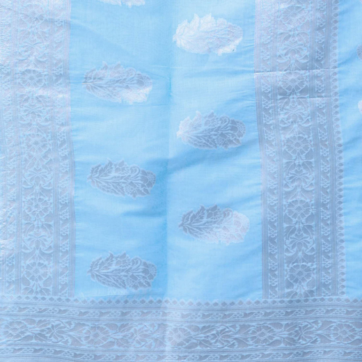 Light Blue Chanderi Woven Saree - Image 3