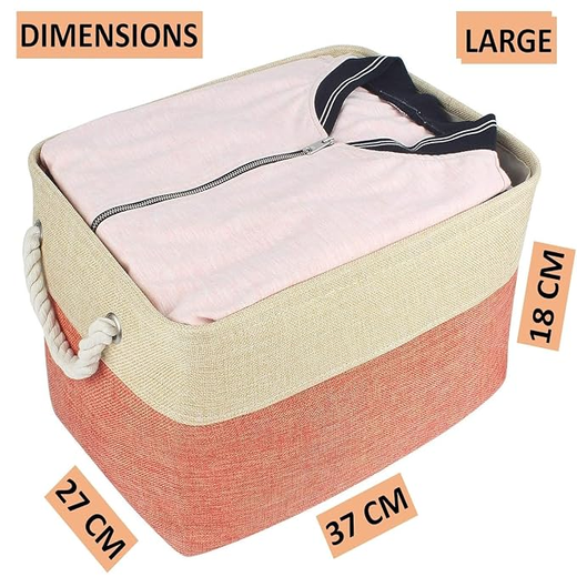 Eco-Friendly Jute Cloth Storage Basket Bin Organizer - Image 3