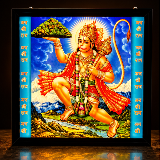 Hanuman Ji Lighting Showpiece Wall Hanging (DF88) (Size: 20*20 Cm)