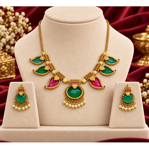 Gold Short Necklace - Image 3