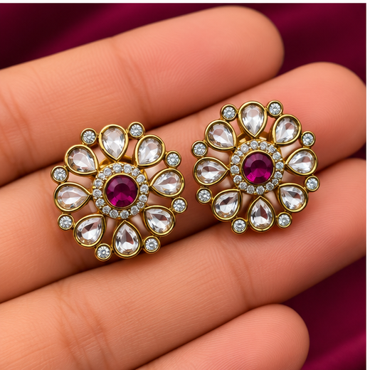 White Stones With Small Pink Studs - Image 3