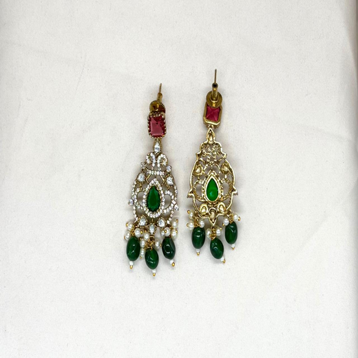 Victorian Kanti with Green Monalisa Beads Stone - Image 3