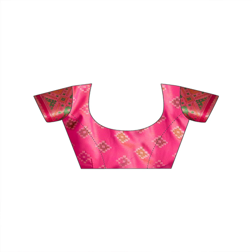 Off White Silk Woven Patola Saree - Image 2