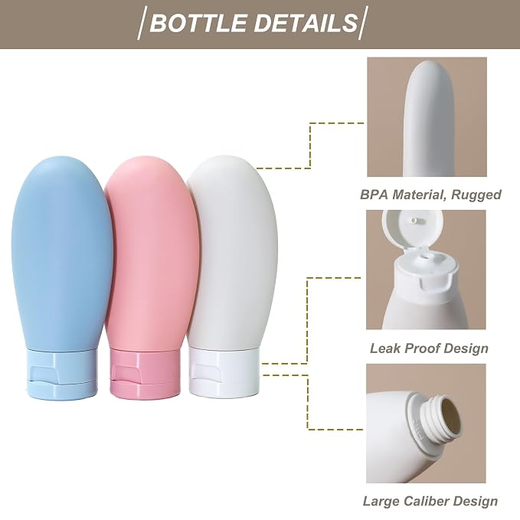 3Pcs Travel Makeup Empty Silicone Bottle - Image 3