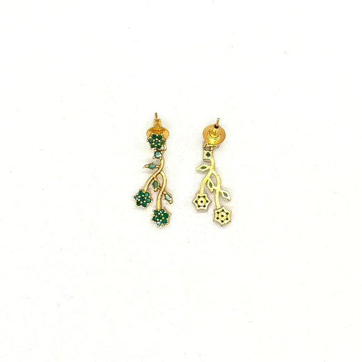 Alloy Green Crystal Floral vine design Short Necklace - Image 2