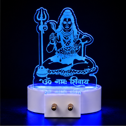 Trans Sheet Multicolour Lighting Shiv Ji Night Lamp (Size: 10*6.5 Cm) - Image 2