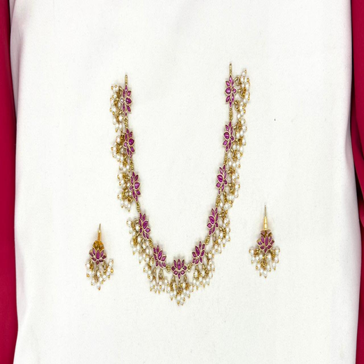 Elegant Lotus pearl  Short Necklace - Image 2