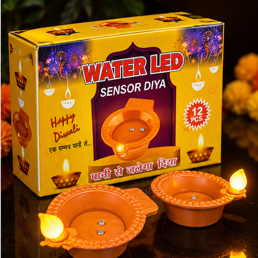 Water Sensor Diya With Jyot (12 Piece Box) 🪔 - Image 2