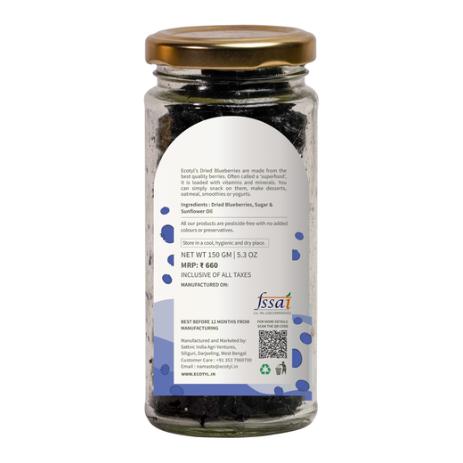 Ecotyl Dried Blueberries | Whole Dried Fruit | Healthy Snack |150g - Image 4