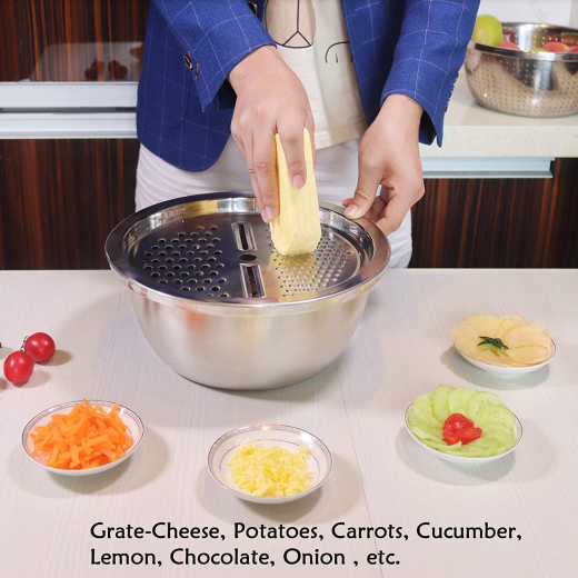 3-in-1 Kitchen Multifunctional Stainless Steel Bowl - Image 4
