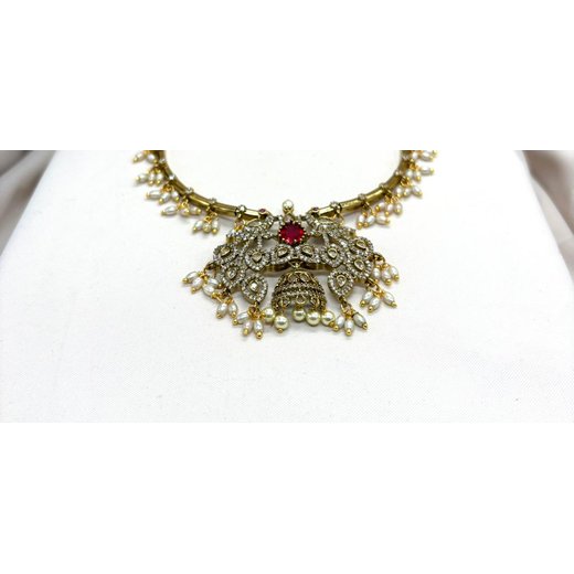 Victorian AD stones with Red Stone Short Necklace - Image 2