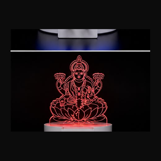 Trans Sheet Multicolour Lighting Lakshmi Ji Night Lamp (Size: 10*6.5 Cm) - Image 4