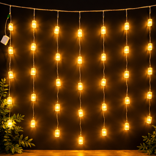 Crystal Cylinder Curtain Light (10 lines) ✨