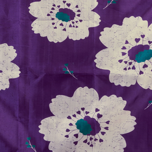 Purple Bhagalpuri Silk Printed Saree - Image 3