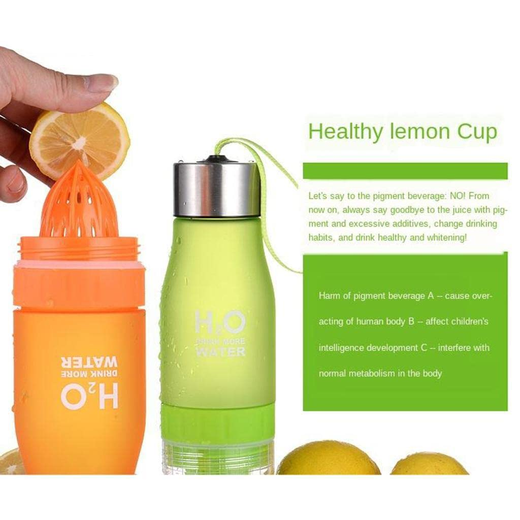 650ml Plastic H2O Water Bottle With Fruit Infuser - Image 4