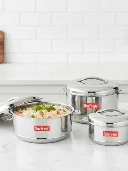 Max Fresh Royal Stainless Steel Casserole – 1000 ml - Image 2