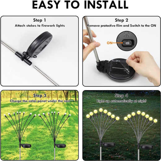Firefly Solar Garden Lights 2 Piece (8 Led Per piece) - Image 3