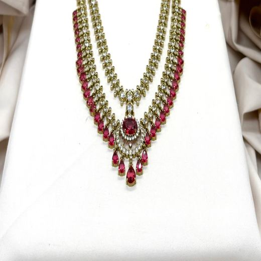 Victorian Red Stone's Two steps Long Necklace - Image 2