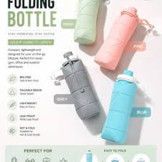 600 ML Silicon Foldable Bottle (Imported) - Image 4