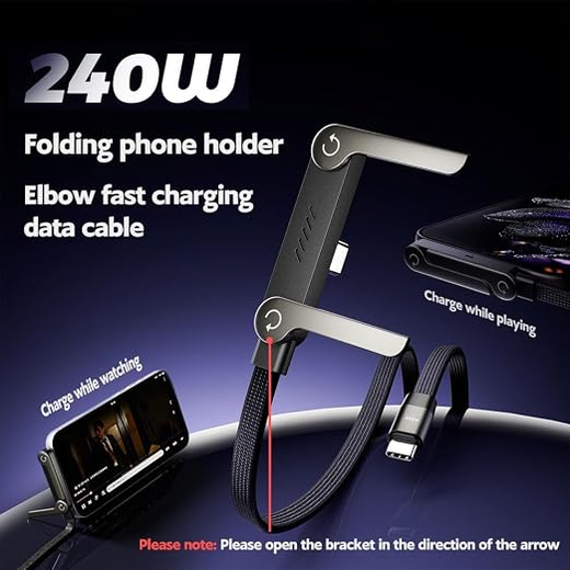 Braided Cable with Foldable Stand USB C - Image 2