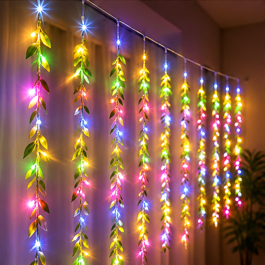 Multicolour Leaf Curtain Light (10 lines) 🌿 - Image 3