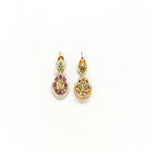 Matte finishing goddess Lakshmi and peacock design kanti - Image 3