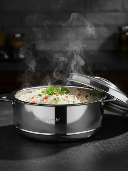 Max Fresh Royal Stainless Steel Casserole – 1000 ml - Image 4