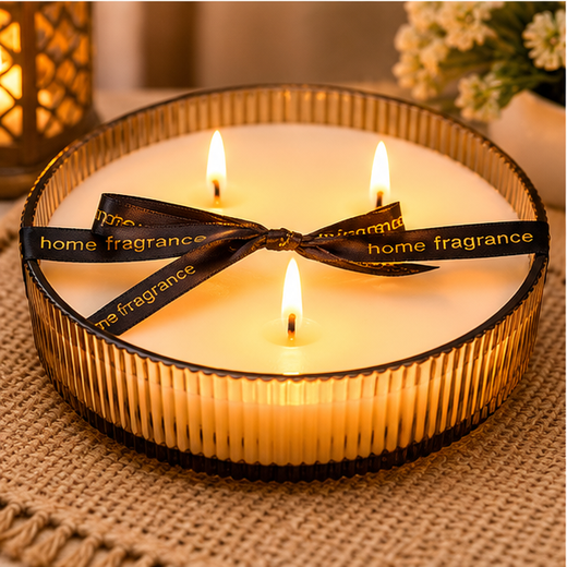 Big Glass Bowl Premium Aroma Candle Gift Pack 💝 (Size: 8*2.4 Inch) (Weight: 1.3kg)🕯️ - Image 3