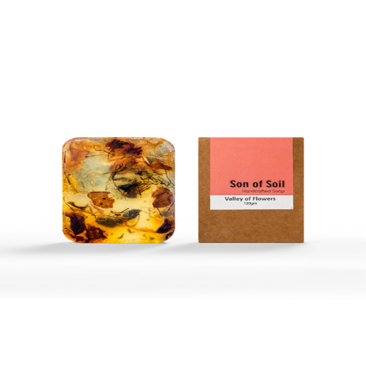 Handmade Soap - Valley of Flowers | Natural Soap with Real Flowers for Skin Rejuvenation | Vegan | No Colours | No Parabens - 120gm Each ( Pack of 5 ) - Image 3