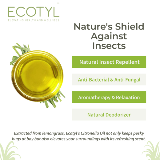 Ecotyl Citronella Oil | Natural Mosquito & Insect Repellent | Toxin Free | 100ml - Image 2