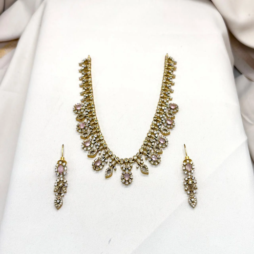 Victorian Baby-Pink Short Necklace