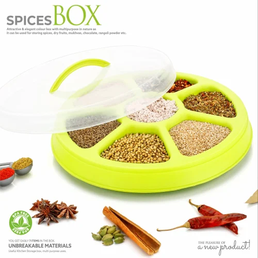 6 in 1 Round Plastic Spice Box - Image 3