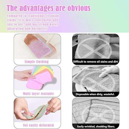 12Pcs Multipurpose Rainbow Dish Cleaning Sponge - Image 4