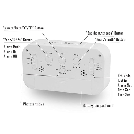 Black Digital Smart Clock - Image 3
