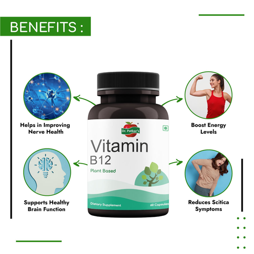 Dr.Patkar's vitamin B12- 60 Veg Capsules - Image 4