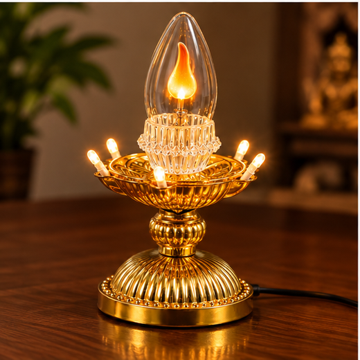 Single Layer Flickering Jyot (Size: 17cm)