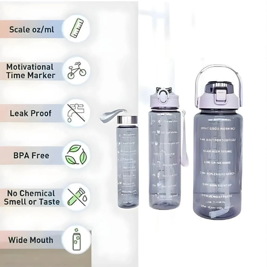 Set of 3 Motivational Water Bottles - Image 4