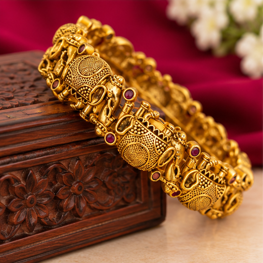 Matte-Gold Bangles - Image 3