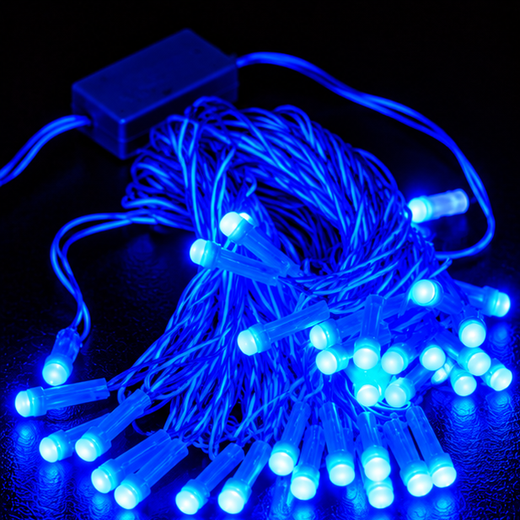 15M Pixel Blue String Light (60/48 Bulb) (8 MM) (Print 20M) ✨