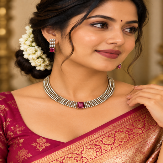 Victorian finishing Kanti with Red Stone - Image 4