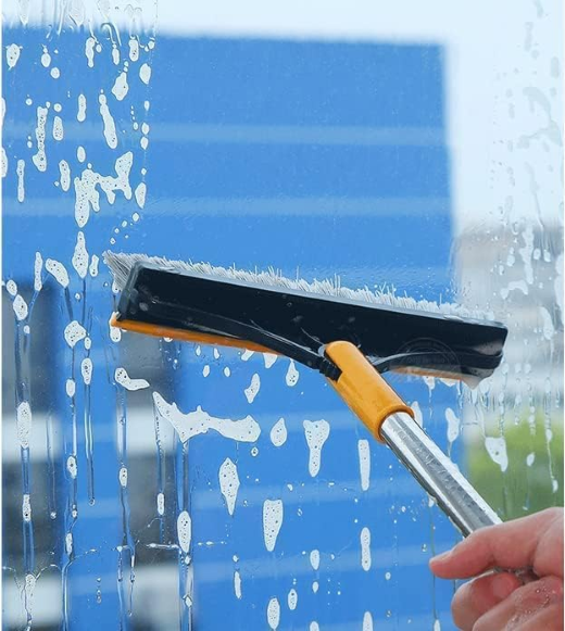 2 in 1 Long Handle Floor Cleaning  Brush With Wiper - Image 2