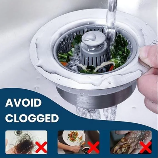 3 IN 1 KITCHEN SINK DRAIN STRAINER STOPPER - Image 3