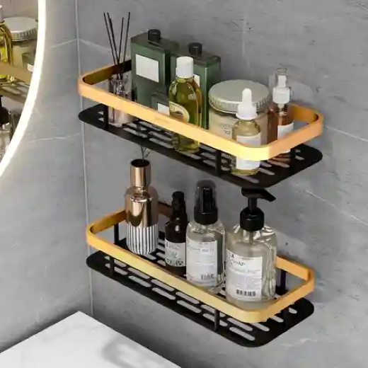 Golden Bathroom Shelf 270 (Pack Of 2)