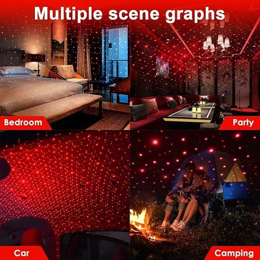 USB Portable Adjustable Flexible Interior Car Night Lamp Decor with Romantic Galaxy Atmosphere - Image 4