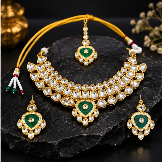 Gold-toned Kundan Stone heavy Choker - Image 4