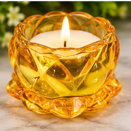 Beautiful Flower Design Glass Aroma Candle (12 Piece Box) 🕯️ - Image 2