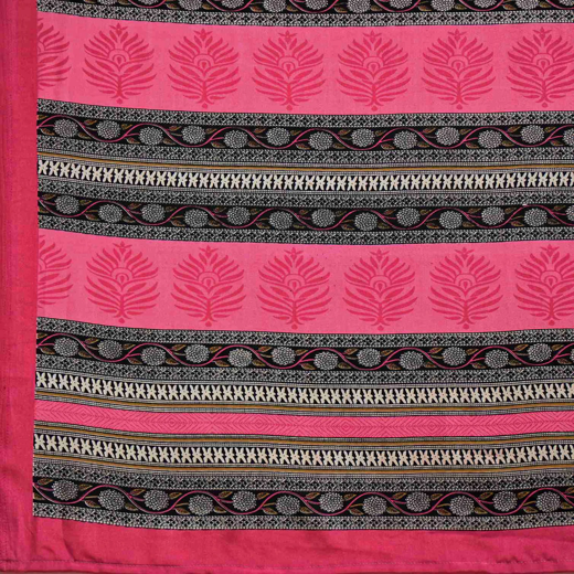 Pink Crepe Silk Printed Saree - Image 3