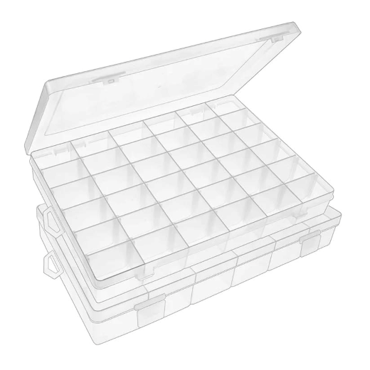 36 Grids Clear Plastic Organizer Jewelry Storage Box - Image 2